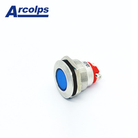 Nouvelle Lampe de Signalisation LED Métallique 16mm, Étanche IP65, Tête Plate, Borne à Broche en Acier Inoxydable, 3V 6V 12V 24V 110V 220V