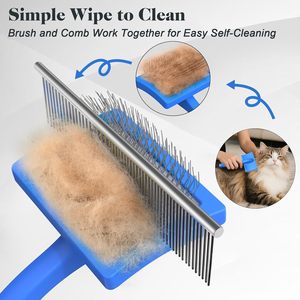 2 brosses de toilettage professionnelles pour chien avec picots extra longs, brosse à poils pour animaux de compagnie - Product Image 5