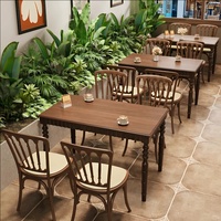 Meubles de restaurant commerciaux en bois durables OEM ODM, mobilier de restauration rapide, cafétéria, café, table et chaises modulaires pour la restauration