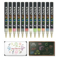 Lot de deux stylos à craie liquide à pointe fine et moyenne, effaçables à l'eau, pour les tableaux de menu, le verre, les fenêtres, les tableaux blancs
