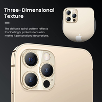 Téléphone métal diamant lentille protection complète brillant aigle yeux anneau Mobile caméra lentilles protecteur pour iphone 13 11 12 15