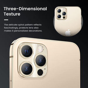 Telefono in metallo diamante obiettivo di protezione completa brillante occhi d'aquila anello per fotocamera <span class=keywords><strong>Mobile</strong></span> protettore per iphone 13 11 12 15 - Product Image 5