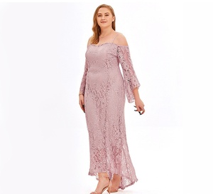 Robes <span class=keywords><strong>de</strong></span> demoiselle d'honneur à manches évasées en dentelle asymétrique élégante Sexy col bateau pour les fêtes <span class=keywords><strong>de</strong></span> mariage d'été Adultes - Product Image 2