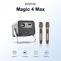 Projecteur DLP 3D 4K BYINTEK R90 Max, 1100 ANSI réels - Mise au point automatique laser AI, Android 11, WiFi 6, Microphone, Home Cinéma, Beamer