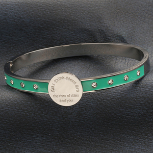 Braccialetto ispiratore di gioielli in acciaio inossidabile all'ingrosso personalizzato inciso "tutto quello <span class=keywords><strong>a</strong></span> cui <span class=keywords><strong>penso</strong></span> sono il fiume delle stelle <span class=keywords><strong>e</strong></span> tu" - Product Image 2