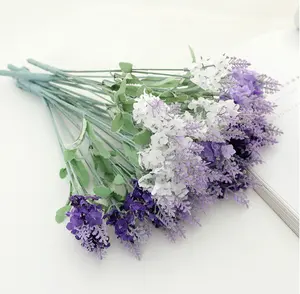 Bunga Lavender sutra buatan, buket tanaman seperti hidup untuk hiasan tengah meja pernikahan Dapur dalam dan luar ruangan