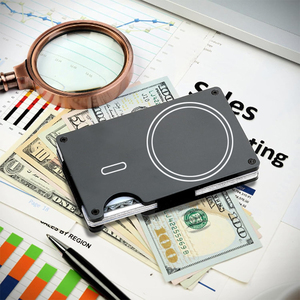 Carbon Fiber MagSafe <strong>Card</strong> <strong>Holder</strong> with Money Clip, Slim RFID Blocking Magnetic Wallet for Men Custom logo Gift - Product Image 5