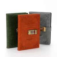 Carnet de notes secret et confidentiel en cuir PU, couverture rigide cousue, avec serrure à combinaison à 3 chiffres et protection de la vie privée