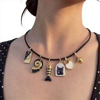 Collier pendentif magnétique en acier inoxydable plaqué or, style européen et américain, avec motifs de petit poisson, coquillage, cœur et carte de tarot, en bambou