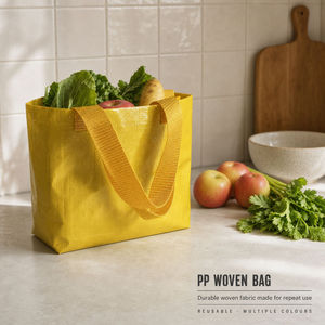 Bolsa de Compras de Polipropileno Tejido, Reutilizable, con Asa, Gran Capacidad, Plegable, Varios Colores, para Supermercado y Uso Diario - Product Image 4