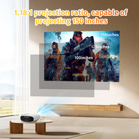 Projecteur de cinéma domestique Google TV 1080P HD Q7 ultra avec écran LCD de 5 pouces, Android 9, lampe LED 1300 lumens