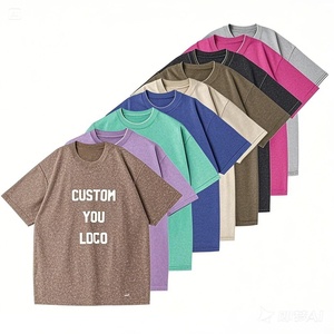 Commande en gros de t-shirts en coton pour hommes, manches courtes personnalisées, tissu tricoté lavé, fournisseur OEM - Product Image 3