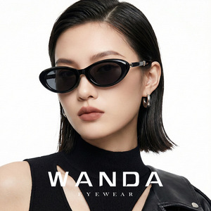 Wanda Kitten Eye Sunglasses Black TR <b>Frame</b> Polarized UV400 Women's Eyewear - Product Image 1