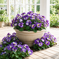 Buket Bunga Pansy Buatan 30cm, Bunga Viola Palsu Warna-warni untuk Keranjang Gantung, Dekorasi Rumah dan Taman
