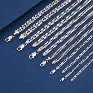 TYD-C-002 925 스털링 실버 체인 보석 도매, 쿠바 목걸이, 쿠바 남성 및 여성 체인, 마이애미 스타일 - Product Image 1