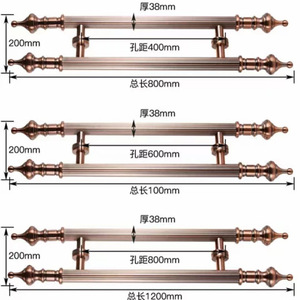 Manijas de Puerta Estilo Europeo de Acero Inoxidable con Acabado en Oro Rosa de 800, 1000 y 1200 mm para Uso en Puertas Interiores - Product Image 1