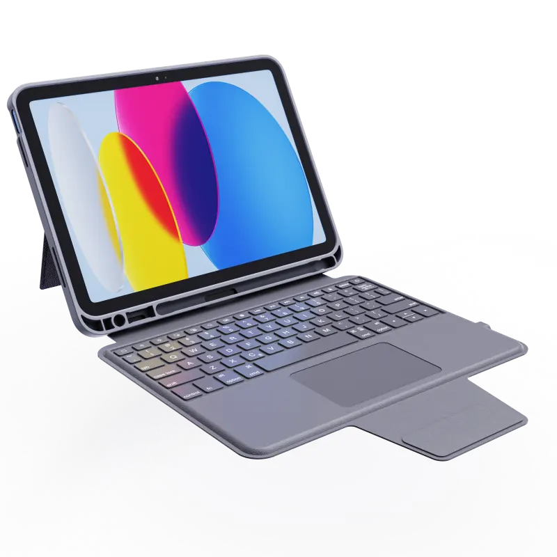 2022 लैपटॉप मामले एप्पल Ipad के लिए Touchpad के साथ वायरलेस ब्लूटूथ कीबोर्ड 10th पीढ़ी