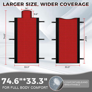 Tapis de luminothérapie EYCO <span class=keywords><strong>pour</strong></span> usage domestique, infrarouge lointain 660 nm, 850 nm, LED rouge, lumière infrarouge proche, thérapie par la lumière rouge, enveloppement complet <span class=keywords><strong>du</strong></span> corps, tapis de luminothérapie rouge, <span class=keywords><strong>yoga</strong></span> - Product Image 2