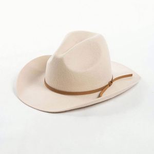 Western Style Mexican Wool Felt Sombrero Hat Fashion Men Women Rolled Brim Fedora Hats - Product Image 4