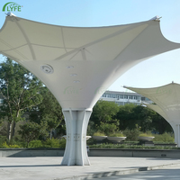 Structure de Toile de Bâche Extérieure Lyfe Moderne, Anti-UV, Imperméable, en Tissu Tensile, pour Parc, Garage, Abri, Résidentiel