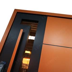 Porte en aluminium à battant de style français personnalisée, design moderne, insonorisée, porte d'entrée extérieure pivotante en métal - Product Image 5