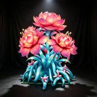 Lanternes de fleurs exotiques de la forêt tropicale, en tissu de soie fait main, avec lumière LED, décorations de festival en plein air pour Halloween et la remise des diplômes