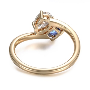 Bijoux Provence, fabricant sur mesure de bagues en saphir de laboratoire et de diamants de laboratoire taille Asscher en or massif 10k, 14k, 18k pour femmes. - Product Image 2