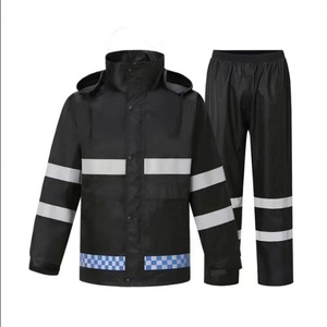 Chubasquero reflectante de seguridad impermeable, chaqueta larga para lluvia, chaleco de seguridad, duradero, resistente al desgaste, impermeable para trabajo, con logotipo personalizado, clase ANSI - Product Image 3