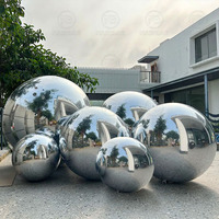 Esfera de Globo Espejo Inflable Plateada, Bola de Espejo Cromada Reflectante Inflable Flotante para Fiestas, Bodas, Decoración Navideña