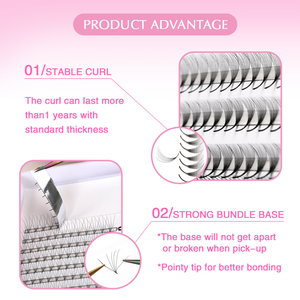 SP Lông Mi Lỏng Hạch Cơ Sở Premade Nga Khối Lượng Fan Lashes D Curl 0.05 0.07 3D 4D 5D 6D Hàn Quốc Pbt Tự Nhiên Promade Người Hâm Mộ - Product Image 5