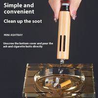 Cendrier en bois portable pour voiture, avec couvercle anti-cendres, pour cigares et accessoires de fumeur, sans traces de cendres de cigarette