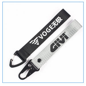 Carabiner gantungan kunci Lanyard dicetak logo gelang tangan anyaman Polyester Lanyard dengan logo - Product Image 3