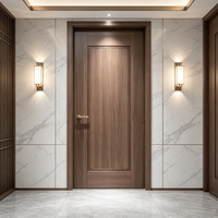 Porte intérieure moderne en WPC Noyer, 50 mm, à âme pleine, étanche, pour projets d'appartements, d'hôtels et de chambres de villas