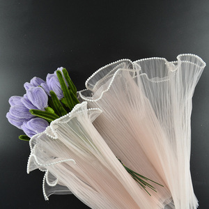 Malla Ondulada Plisada para Envolver Flores, Material de Embalaje, Suministros para Floristería, Malla Ondulada de Perlas, Red para Envolver Rosas - Product Image 3