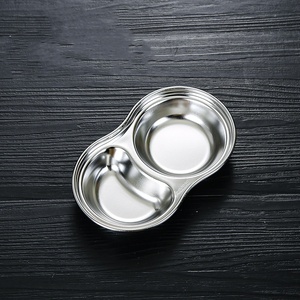 <span class=keywords><strong>Plat</strong></span> de service coréen en acier inoxydable 304, écologique et durable, pour restaurant, personnalisable, pour sauce BBQ, assaisonnement, trempette, soja et viande - Product Image 3