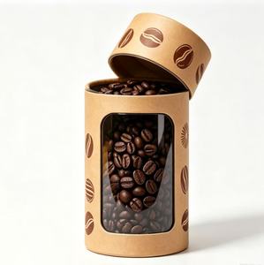 Tube en papier écologique cylindrique avec laminage mat et revêtement UV pour l'emballage du café et du thé et les emballages cadeaux - Product Image 2
