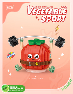 <span class=keywords><strong>LOZ</strong></span> dibujos animados vegetales fiesta bloques de construcción rompecabezas para niños juguetes tomate montaje modelo de levantamiento de pesas - Product Image 5