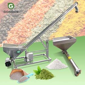 Convoyeur à vis sans fin en acier inoxydable pour gravier, argile en poudre et boues, avec trémie - Product Image 1