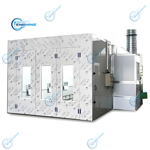 Cabine de peinture automobile chauffée électriquement avec ventilateurs centrifuges pour le service de carrosserie - Product Image 4