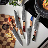 Couteau de cuisine professionnel Gyuto 8 pouces en acier VG10, manche octogonal en résine époxy durable, lame de chef en acier Damas ultra-affûtée