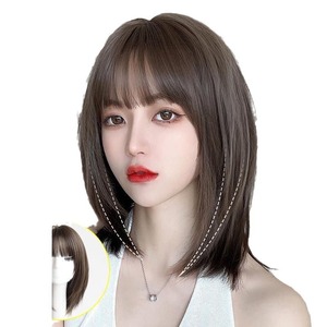 Perruque Courte <span class=keywords><strong>Femme</strong></span> Tendance Été – Bob <span class=keywords><strong>Mi</strong></span>-<span class=keywords><strong>Long</strong></span> Effet Naturel Cheveux Synthétiques Haute Température Ondulés - Product Image 5