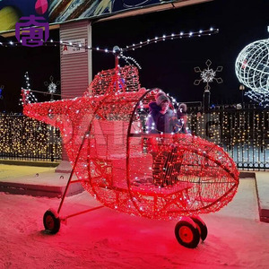 Décoration lumineuse LED inspirée d'un avion pour l'aménagement paysager des parcs et des rues, idéale pour les célébrations de Noël - Product Image 5