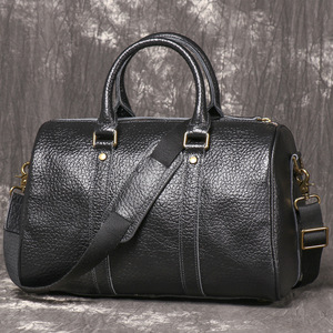 Bolsa de Viaje de Cuero para Hombre, Diseño Retro Vintage Simple, Bolsa de Lona Noble con Cierre de Cremallera para Viajes - Product Image 1