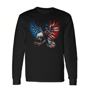 Camiseta patriótica de manga larga con bandera americana y águila calva, 4 de julio, Estados Unidos - Product Image 2