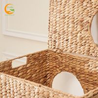 Ecoka Çevre Dostu Su Geçirmez El Yapımı Halatlı Kedi Köpek Evcil Hayvan Kafesi Dikdörtgen Sağlam Klasik Modern Lüks Çıkarılabilir Yıkanabilir Karton