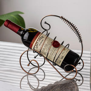 Porte-vin mural décoratif de luxe en fer forgé couleur bronze Guqin, capacité 4 verres à pied, pour entrée de maison - Product Image 4