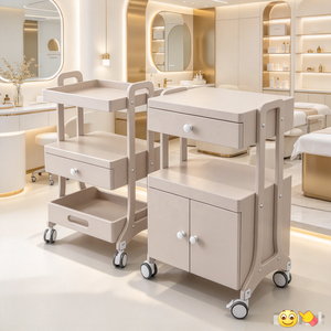 Multi-layer Beauty Salon <b>Trolley</b> with <b>Drawer</b> & Cabinet Mobile Rolling Storage Cart Spa Tool Cart for Hair Salon Beauty Shop - Product Image 1