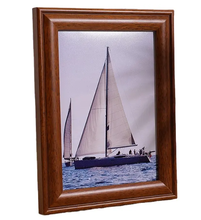 Venta al por mayor de mesa clásica rectangular rústica única vintage personalizada 5x7 regalo decoración de la pared del hogar marco de fotos de madera