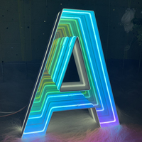 Letras de Espejo Infinito LED 3D Personalizadas, Letrero de Neón Acrílico con Control Remoto, Compatible con Alexa, para el Hogar, Oficina, Negocio, Logotipo, Letrero de Tienda