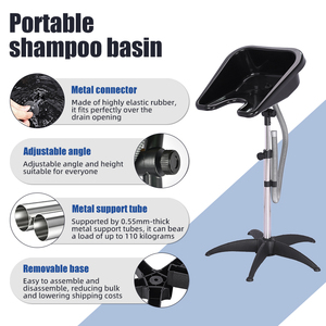 Lavabo Portátil para Champú con Soporte Ajustable <span class=keywords><strong>en</strong></span> Altura para Salón y Hogar - Product Image 1